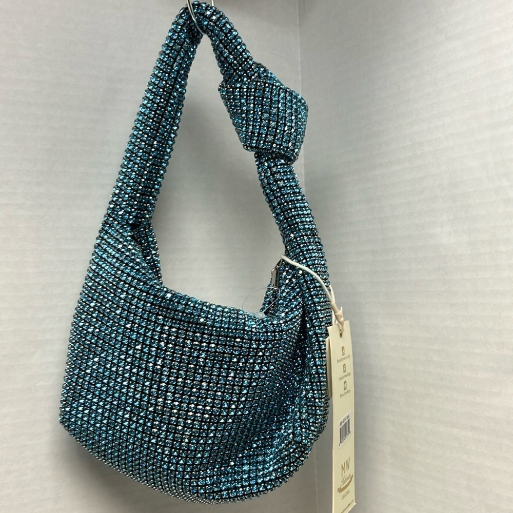 Madison West Aurora Borealis Iridescent Rhinestone Evening Cocktail Bag New - Picture 2 of 7
